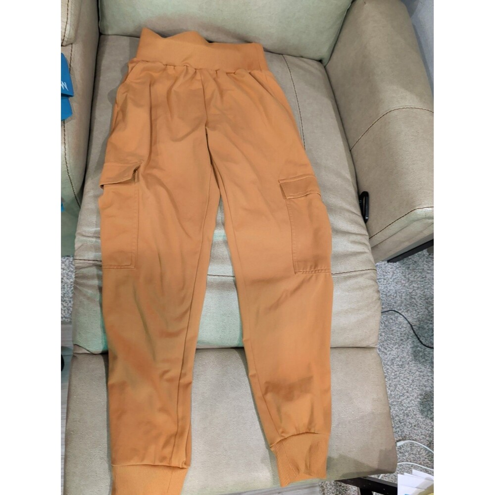Happily Grey Cargo Jogger Pants Womens XS Camel Tan Ribbed Utility Athletic...